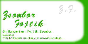 zsombor fojtik business card